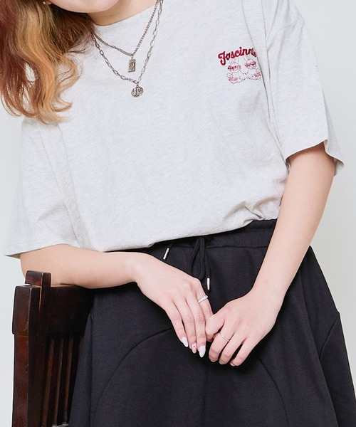 GORGE(ゴージ)の「《ゆるロゴ×うさぎ刺しゅう》ルーズシルエットT/ユニセックスOK(Tシャツ/カットソー・レディース・オフホワイト/スミクロ/オートミール/ボルドー/ブルー/ブラウン・F)」の16枚目の写真