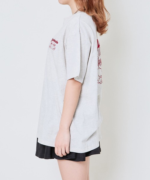 GORGE(ゴージ)の「《ゆるロゴ×うさぎ刺しゅう》ルーズシルエットT/ユニセックスOK(Tシャツ/カットソー・レディース・オフホワイト/スミクロ/オートミール/ボルドー/ブルー/ブラウン・F)」の21枚目の写真
