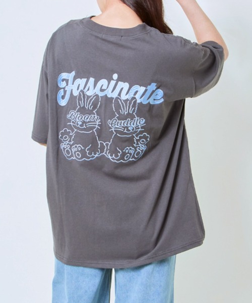 セール】《ゆるロゴ×うさぎ刺しゅう》ルーズシルエットT／ユニ