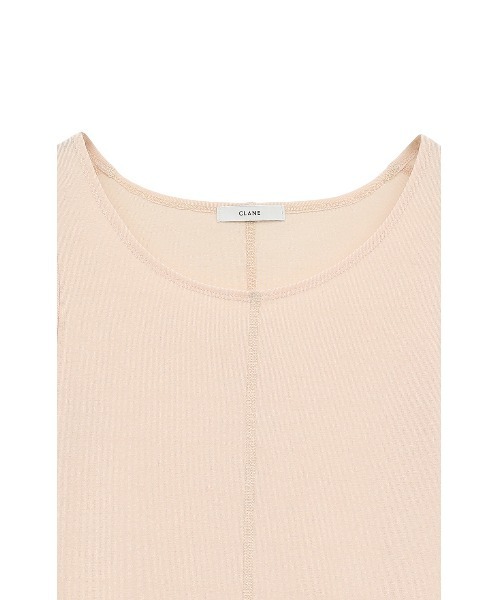CLANE(クラネ)の「DEEP NECK LADY TOPS(Tシャツ/カットソー・レディース・ベージュ/ホワイト・2/1)」の5枚目の写真