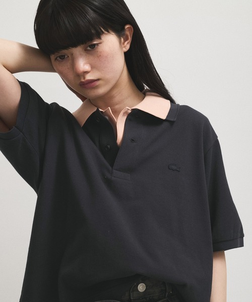 LACOSTE（ラコステ）の「【LACOSTE for ADAM ET ROPE'】別注Classic Polo（ポロシャツ・レディース・チャコールグレー/ピンク系その他2・36）」の15枚目の写真