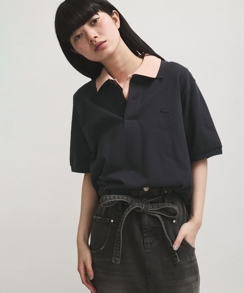 LACOSTE（ラコステ）の「【LACOSTE for ADAM ET ROPE'】別注Classic Polo（ポロシャツ・レディース・チャコールグレー/ピンク系その他2・36）」の14枚目の写真