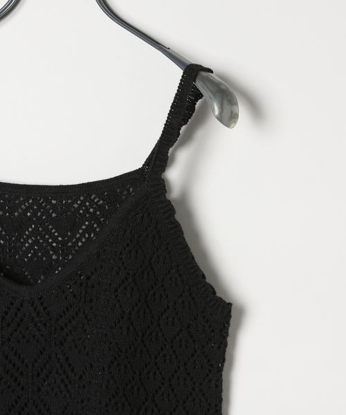 JEANASIS（ジーナシス）の「コットンリネンクロシェキャミソール/491057（キャミソール・レディース・ライトグリーン/ブラック/オフホワイト・FREE）」の6枚目の写真