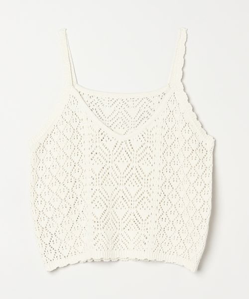 JEANASIS（ジーナシス）の「コットンリネンクロシェキャミソール/491057（キャミソール・レディース・ライトグリーン/ブラック/オフホワイト・FREE）」の17枚目の写真