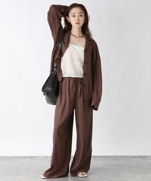 JEANASIS（ジーナシス）の「コットンリネンクロシェキャミソール/491057（キャミソール・レディース・ライトグリーン/ブラック/オフホワイト・FREE）」の18枚目の写真