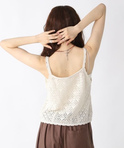 JEANASIS（ジーナシス）の「コットンリネンクロシェキャミソール/491057（キャミソール・レディース・ライトグリーン/ブラック/オフホワイト・FREE）」の20枚目の写真