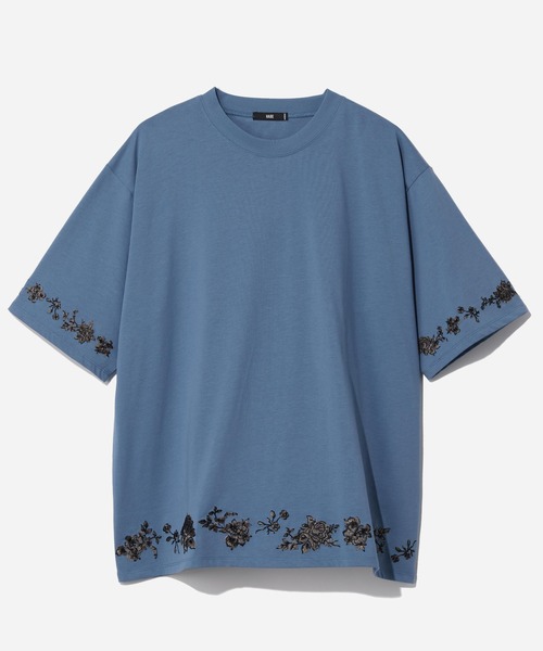 HARE（ハレ）の「シシュウモチーフカットソー(HARE)（Tシャツ/カットソー・メンズ・ブルー/ブラック/ホワイト・SMALL/MEDIUM）」の3枚目の写真