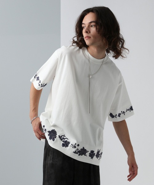 HARE（ハレ）の「シシュウモチーフカットソー(HARE)（Tシャツ/カットソー・メンズ・ブルー/ブラック/ホワイト・SMALL/MEDIUM）」の10枚目の写真
