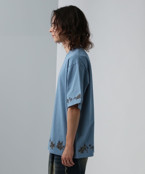 HARE（ハレ）の「シシュウモチーフカットソー(HARE)（Tシャツ/カットソー・メンズ・ブルー/ブラック/ホワイト・SMALL/MEDIUM）」の15枚目の写真