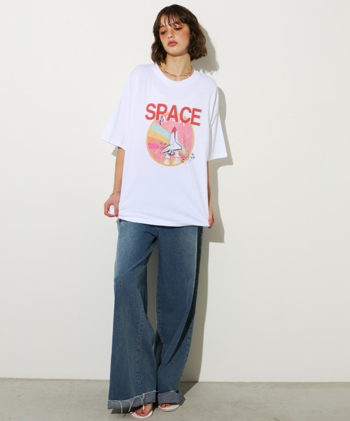 Unitage(ユニテージ)の「SPACEプリントTEE(Tシャツ/カットソー・レディース・ホワイト/グレー/イエロー・FREE)」の15枚目の写真