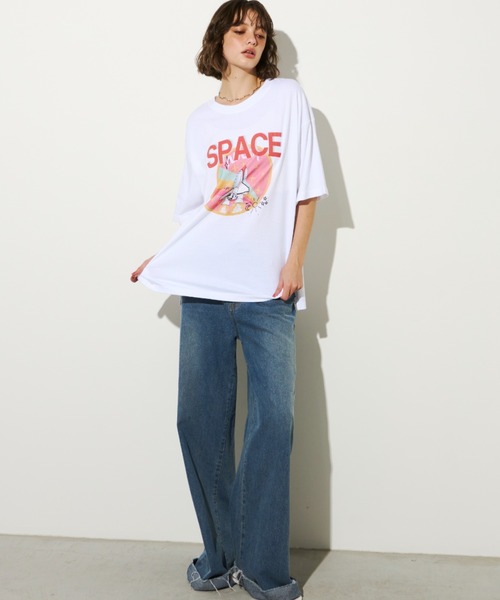 Unitage(ユニテージ)の「SPACEプリントTEE(Tシャツ/カットソー・レディース・ホワイト/グレー/イエロー・FREE)」の14枚目の写真
