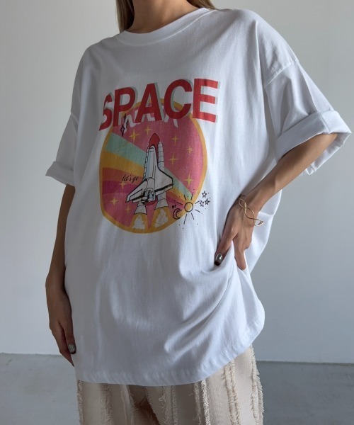 Unitage(ユニテージ)の「SPACEプリントTEE(Tシャツ/カットソー・レディース・ホワイト/グレー/イエロー・FREE)」の22枚目の写真