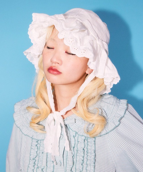 Candy Stripper（キャンディストリッパー）の「BABY FRILL ハット（ハット・レディース・オフホワイト/ブラック・FREE）」の2枚目の写真