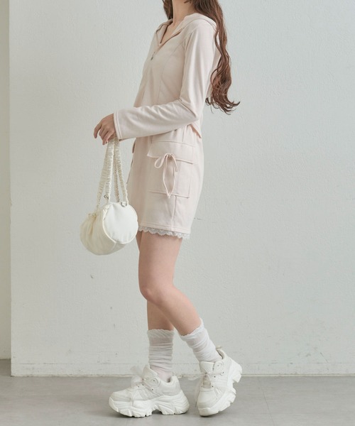 OLIVE des OLIVE（オリーブデオリーブ）の「USED加工風セットアップ（ワンピース・レディース・ピンク/カーキ/スミクロ・FREE）」の10枚目の写真