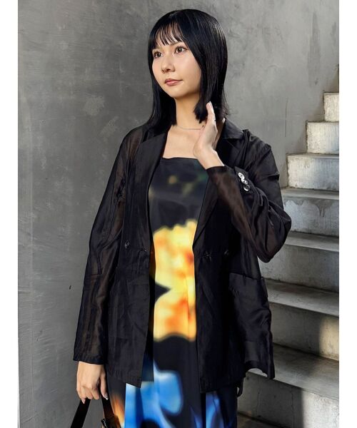 【関税込み】Aya Muse ブラック Alalu テーラードジャケット MA-1 design over jacket / MA-1デザインオーバージャケット(Ai