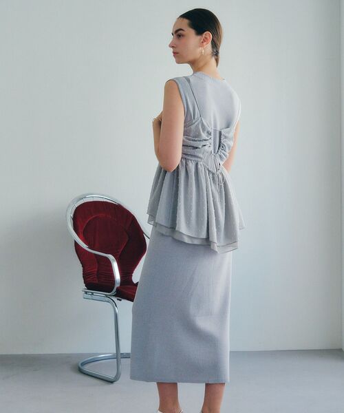 YECCA VECCA(イェッカヴェッカ)の「【2点SET】シアードットキャミセットニットワンピース(ワンピース・レディース・ブラウン/杢グレー・FREE)」の8枚目の写真