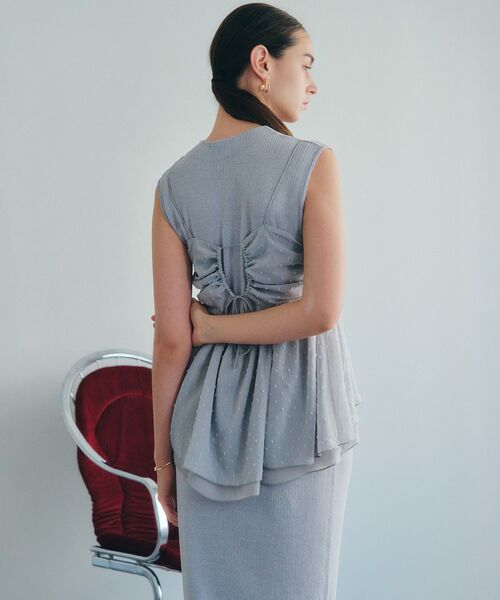 YECCA VECCA(イェッカヴェッカ)の「【2点SET】シアードットキャミセットニットワンピース(ワンピース・レディース・ブラウン/杢グレー・FREE)」の12枚目の写真