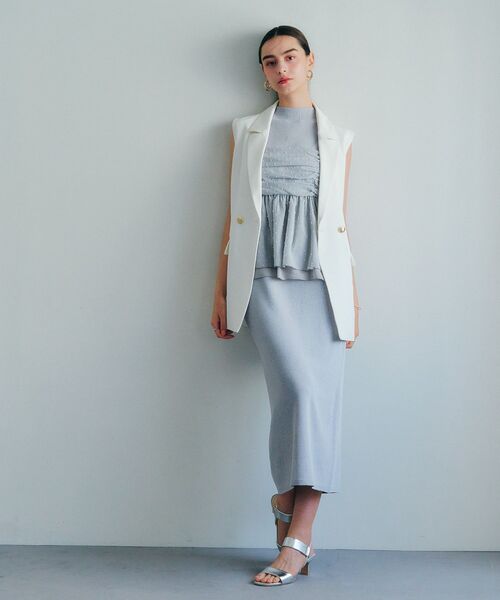 YECCA VECCA(イェッカヴェッカ)の「【2点SET】シアードットキャミセットニットワンピース(ワンピース・レディース・ブラウン/杢グレー・FREE)」の14枚目の写真