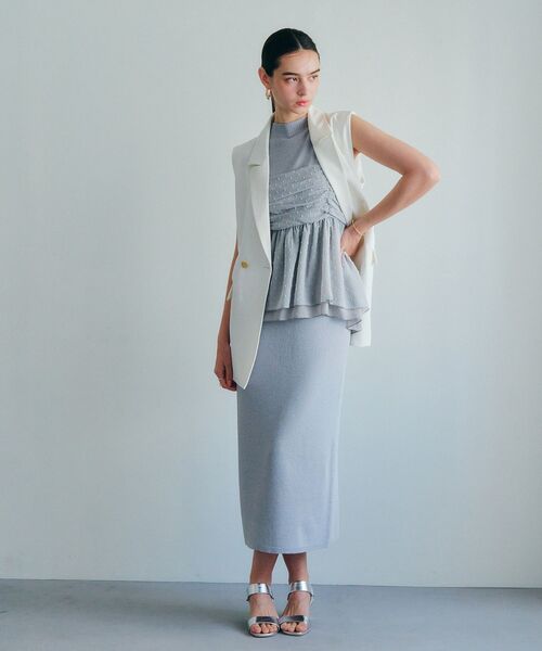 YECCA VECCA(イェッカヴェッカ)の「【2点SET】シアードットキャミセットニットワンピース(ワンピース・レディース・ブラウン/杢グレー・FREE)」の15枚目の写真