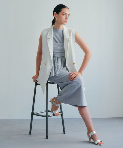 YECCA VECCA(イェッカヴェッカ)の「【2点SET】シアードットキャミセットニットワンピース(ワンピース・レディース・ブラウン/杢グレー・FREE)」の16枚目の写真