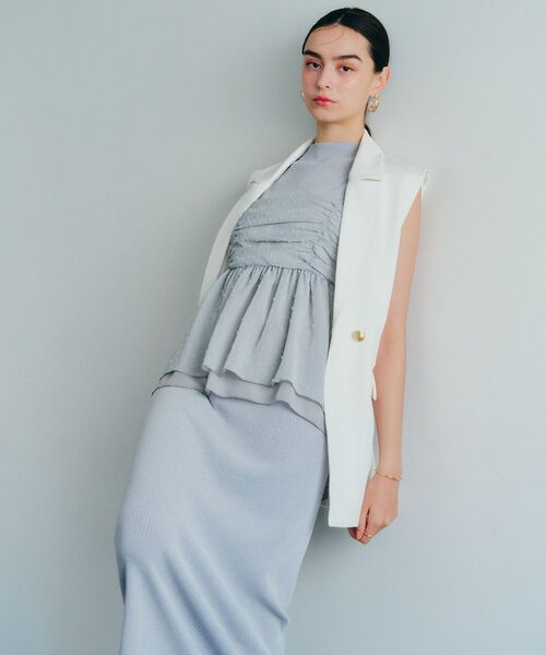 YECCA VECCA(イェッカヴェッカ)の「【2点SET】シアードットキャミセットニットワンピース(ワンピース・レディース・ブラウン/杢グレー・FREE)」の20枚目の写真