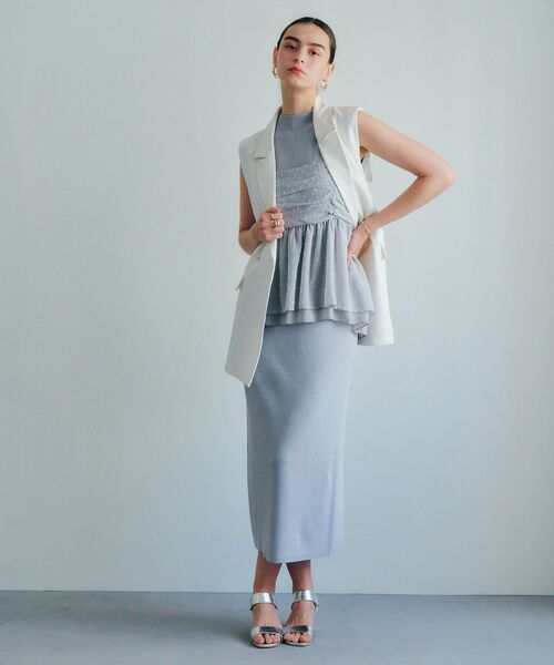 YECCA VECCA(イェッカヴェッカ)の「【2点SET】シアードットキャミセットニットワンピース(ワンピース・レディース・ブラウン/杢グレー・FREE)」の18枚目の写真