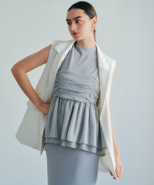 YECCA VECCA(イェッカヴェッカ)の「【2点SET】シアードットキャミセットニットワンピース(ワンピース・レディース・ブラウン/杢グレー・FREE)」の19枚目の写真