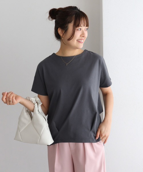 Pierrot(ピエロ)の「【イージーケア】ドルマンプルオーバー(Tシャツ/カットソー・レディース・チャコール/ブラック/グレイッシュベージュ/ライトブルー/オフホワイト・M/L)」の4枚目の写真