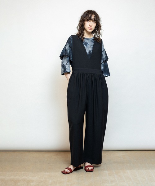 OSMOSIS（オズモーシス）の「2WAYギャザーオールインワン（つなぎ/オールインワン・レディース・ライトベージュ/ブラック/カーキ・ONE SIZE）」の16枚目の写真