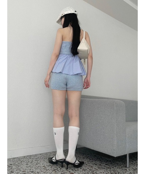 LILY BROWN（リリーブラウン）の「バルーンペプラムベアトップス