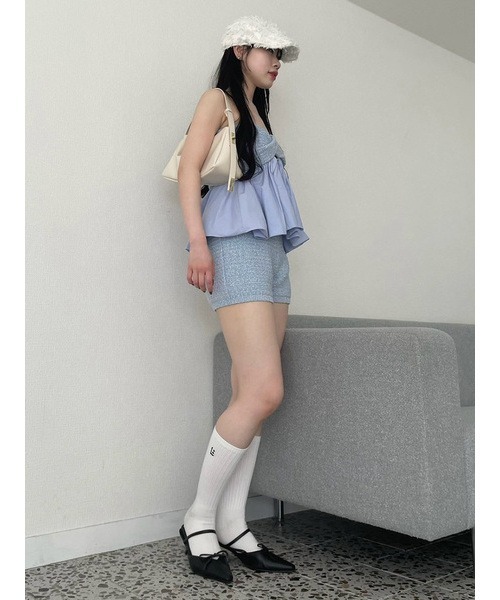 LILY BROWN（リリーブラウン）の「バルーンペプラムベアトップス
