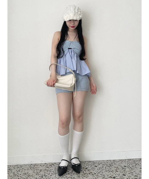 LILY BROWN（リリーブラウン）の「バルーンペプラムベアトップス