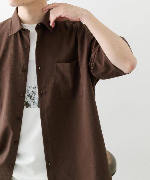 ITEMS URBANRESEARCH（アイテムズ アーバンリサーチ）の「ヨウリュウレギュラーカラー半袖シャツ（シャツ/ブラウス・メンズ・ブラウン/ネイビー/ブラック・LARGE/MEDIUM）」の9枚目の写真