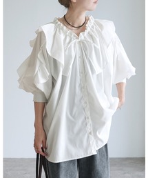 reca | フリル襟&フリル袖ブラウス(シャツ/ブラウス)