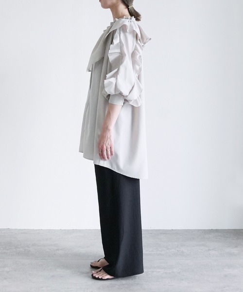 reca（レカ）の「フリル襟&フリル袖ブラウス（シャツ/ブラウス・レディース・ライトグレー/ブラック/アイボリー・M）」の18枚目の写真