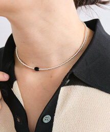 RIVE DROITE | 【スタイリッシュな印象に】シルバービーズポイントショートネックレス(ネックレス)