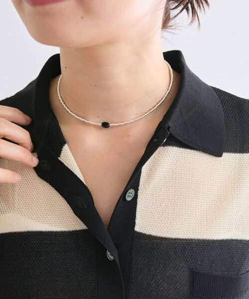 RIVE DROITE（リヴドロワ）の「【スタイリッシュな印象に】シルバービーズポイントショートネックレス（ネックレス・レディース・シルバー・FREE）」の3枚目の写真