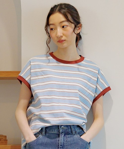 niko and...（ニコアンド）の「COLORマイスターフレンチプルオーバー（Tシャツ/カットソー・レディース・ブラック/ブルー/ネイビー/オレンジ/グレー/オフホワイト・MEDIUM/LARGE）」の5枚目の写真