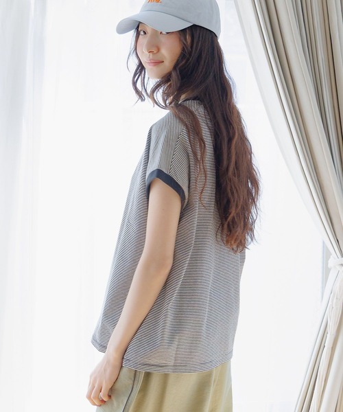 niko and...（ニコアンド）の「COLORマイスターフレンチプルオーバー（Tシャツ/カットソー・レディース・ブラック/ブルー/ネイビー/オレンジ/グレー/オフホワイト・MEDIUM/LARGE）」の18枚目の写真