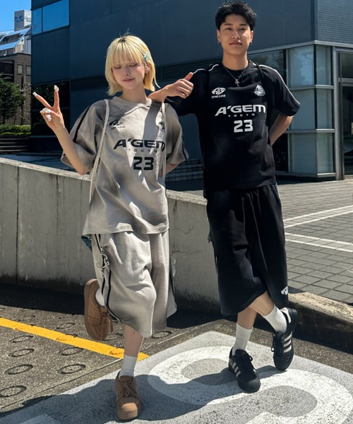A'gem(エージェム)の「A'GEM/9 × .kom 『A'gem/エージェム』 ラインスウェットパンツ(スウェットパンツ・メンズ・グレー系その他/ブラック・FREE)」の12枚目の写真