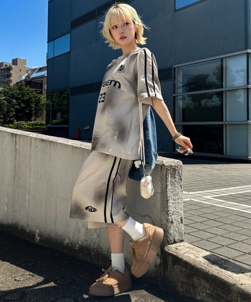 A'GEM/9 × .kom 『A'gem/エージェム』 ラインスウェットパンツ A'gem