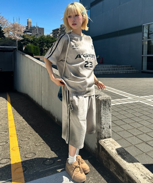 A'gem(エージェム)の「A'GEM/9 × .kom 『A'gem/エージェム』 ラインスウェットパンツ(スウェットパンツ・メンズ・グレー系その他/ブラック・FREE)」の20枚目の写真