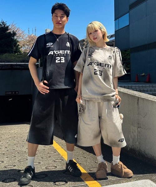 A'gem(エージェム)の「A'GEM/9 × .kom 『A'gem/エージェム』 ラインスウェットパンツ(スウェットパンツ・メンズ・グレー系その他/ブラック・FREE)」の14枚目の写真