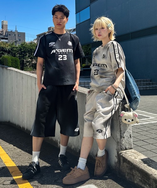 A'gem(エージェム)の「A'GEM/9 × .kom 『A'gem/エージェム』 ラインスウェットパンツ(スウェットパンツ・メンズ・グレー系その他/ブラック・FREE)」の10枚目の写真