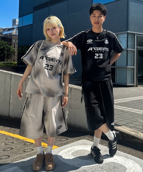 A'gem(エージェム)の「A'GEM/9 × .kom 『A'gem/エージェム』 ラインスウェットパンツ(スウェットパンツ・メンズ・グレー系その他/ブラック・FREE)」の11枚目の写真