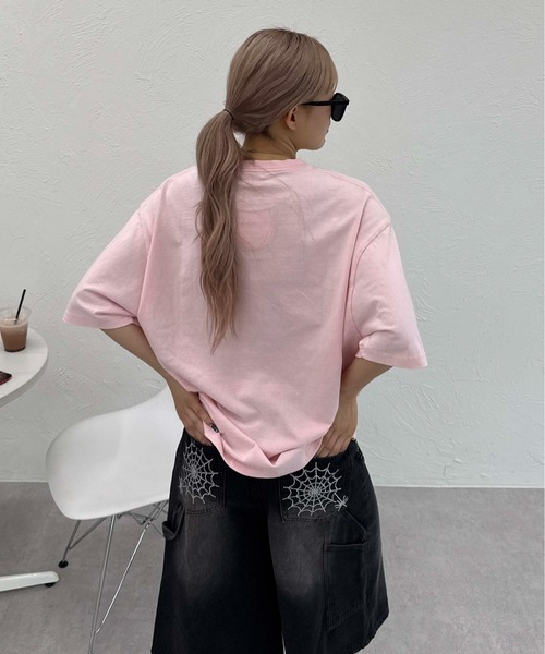 sedacle(セダクル)の「フロントロゴ加工Tシャツ(Tシャツ/カットソー・レディース・ピンク/ネイビー/レッド/ブラウン/ホワイト/オレンジ・MEDIUM/SMALL/LARGE)」の13枚目の写真