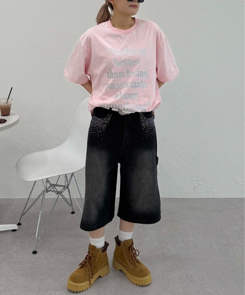 sedacle(セダクル)の「フロントロゴ加工Tシャツ(Tシャツ/カットソー・レディース・ピンク/ネイビー/レッド/ブラウン/ホワイト/オレンジ・MEDIUM/SMALL/LARGE)」の12枚目の写真