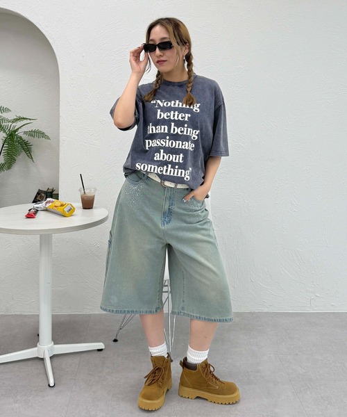 sedacle(セダクル)の「フロントロゴ加工Tシャツ(Tシャツ/カットソー・レディース・ピンク/ネイビー/レッド/ブラウン/ホワイト/オレンジ・MEDIUM/SMALL/LARGE)」の20枚目の写真