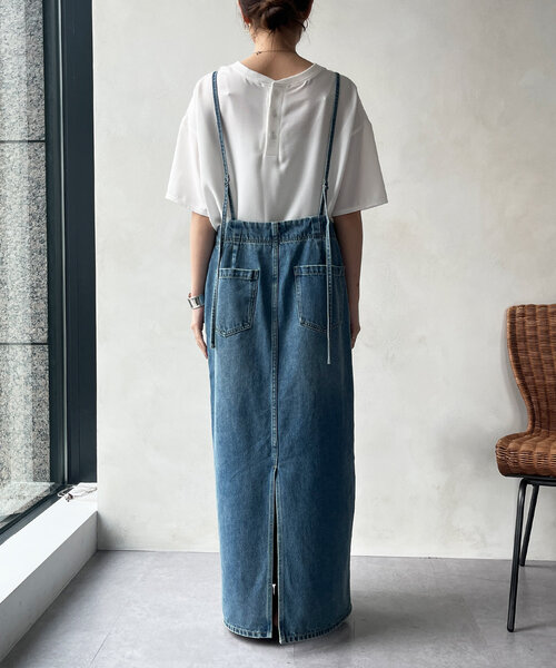 DOUDOU デニムキャミジャンスカサイズ38 完売品 キャミワンピ DOUDOU