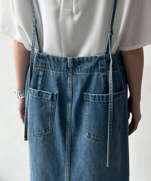 DOUDOU デニムキャミジャンスカサイズ38 完売品　キャミワンピ 新色追加】デニムキャミジャンスカ | DOUDOU(ドゥドゥ)レディース